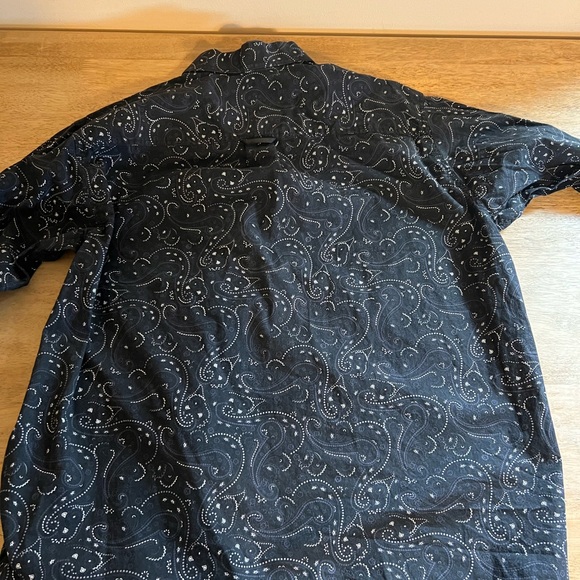 Panhandle Shirt Men's L Black Paisley 100% Cotton Long Sleeve Pearl Snap Western - Picture 4 of 4